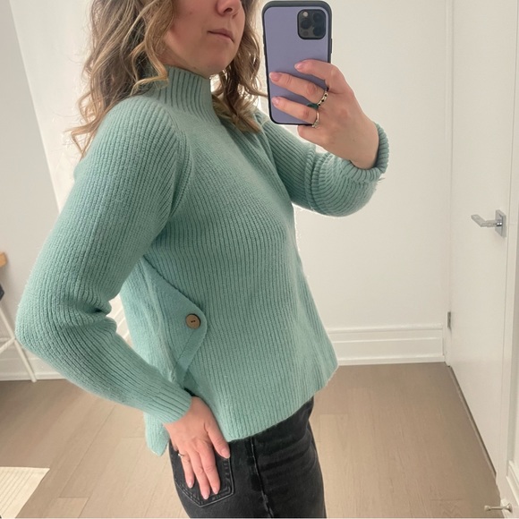 Blue knit high neck sweater from Korean boutique. S-M size - Picture 4 of 6